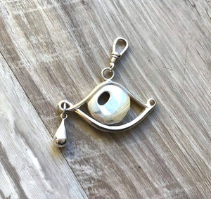 LARGE SILVER CRY BABY DETACHABLE PENDANT