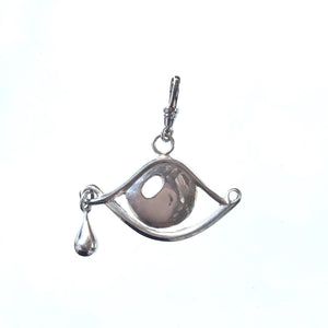 LARGE SILVER CRY BABY DETACHABLE PENDANT